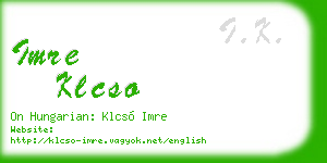 imre klcso business card